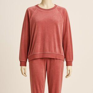 GAP Velour Lounge Set M Dusty Pink Pullover & Jogger Pants
